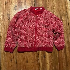 Janie and Jack x Juno Valentine Jacket Red White Bomber Unisex Girl Boy Size 5